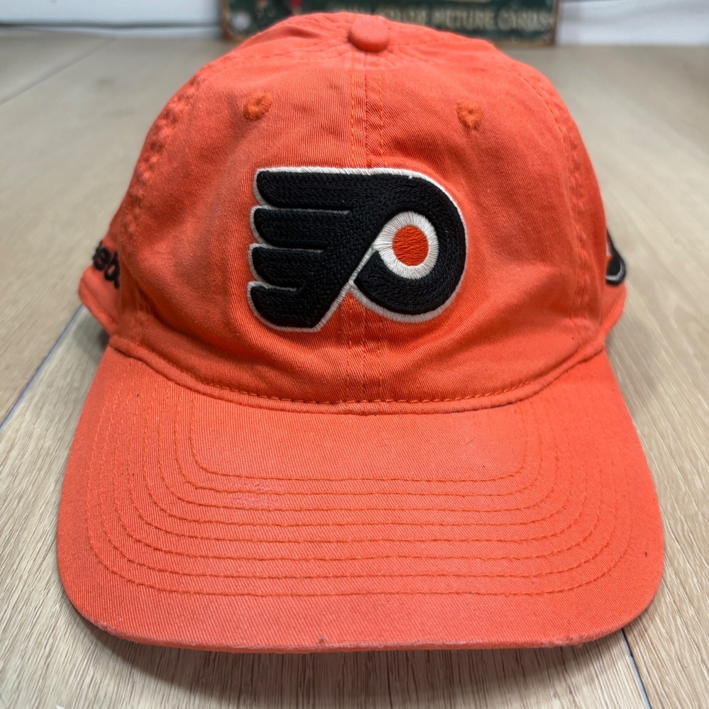 Reebok Philadelphia Flyers NHL Orange Hat Face Off Headwear S/M Embroidered Cap